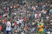 28 June 2025; Monaghan supporters, in the Hogan stand, leave with about five minutes to go during the GAA Football All-Ireland Senior Championship quarter-final match between Monaghan and Donegal at Croke Park in Dublin. Photo by Ray McManus/Sportsfile