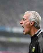 28 June 2025; Donegal manager Jim McGuinness during the GAA Football All-Ireland Senior Championship quarter-final match between Monaghan and Donegal at Croke Park in Dublin. Photo by David Fitzgerald/Sportsfile