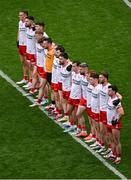 28 June 2025; The Tyrone team ahead of the GAA Football All-Ireland Senior Championship quarter-final match between Dublin and Tyrone at Croke Park in Dublin. Photo by Daire Brennan/Sportsfile
