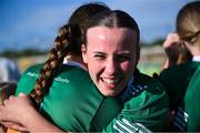 28 June 2025; Claregalway players celebrate after their side's victory in the LGFA Division 1 final match between Claregalway and Ballinderry Shamrocks at the John West Féile Peile na nÓg Gaelic Football and LGFA National Finals at Derry GAA Centre of Excellence in Owenbeg, Derry. Photo by Shauna Clinton/Sportsfile