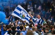 28 June 2025; Gearóid O'Shea of Waterford celebrates on the shoulders of supporters after the Electric Ireland GAA Hurling All-Ireland Minor Championship final match between Waterford and Clare at FBD Semple Stadium in Thurles, Tipperary. Photo by Brendan Moran/Sportsfile