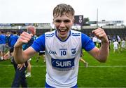 28 June 2025; Pierce Quann of Waterford celebrates after the Electric Ireland GAA Hurling All-Ireland Minor Championship final match between Waterford and Clare at FBD Semple Stadium in Thurles, Tipperary. Photo by Brendan Moran/Sportsfile