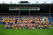 28 June 2025; The Clare team before the Electric Ireland GAA Hurling All-Ireland Minor Championship final match between Waterford and Clare at FBD Semple Stadium in Thurles, Tipperary. Photo by Brendan Moran/Sportsfile