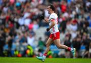 28 June 2025; Darragh Canavan of Tyrone celebrates a late point during the GAA Football All-Ireland Senior Championship quarter-final match between Dublin and Tyrone at Croke Park in Dublin. Photo by Ray McManus/Sportsfile