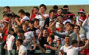 28 June 2025; Tyrone supporters celebrate on Hill 16 after the GAA Football All-Ireland Senior Championship quarter-final match between Dublin and Tyrone at Croke Park in Dublin. Photo by Ray McManus/Sportsfile