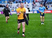 28 June 2025; Tyrone goalkeeper Niall Morgan after his side's victory in the GAA Football All-Ireland Senior Championship quarter-final match between Dublin and Tyrone at Croke Park in Dublin. Photo by Piaras Ó Mídheach/Sportsfile