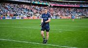 28 June 2025; Dublin goalkeeper Stephen Cluxton prepares to gather his belongings before heading to the dressing room after the GAA Football All-Ireland Senior Championship quarter-final match between Dublin and Tyrone at Croke Park in Dublin. Photo by Ray McManus/Sportsfile