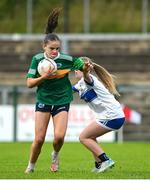 28 June 2025; Katie Brogan of Claregalway in action against Eva Forbes of Ballinderry Shamrocks during the LGFA Division 1 Cup Final match between Claregalway and Ballinderry Shamrocks at the John West Féile Peile na nÓg Gaelic Football and LGFA National Finals at Derry GAA Centre of Excellence in Owenbeg, Derry. Photo by Shauna Clinton/Sportsfile