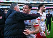 28 June 2025; Darragh Canavan of Tyrone after his side's victory in the GAA Football All-Ireland Senior Championship quarter-final match between Dublin and Tyrone at Croke Park in Dublin. Photo by Piaras Ó Mídheach/Sportsfile