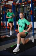 28 June 2025; Hayley Nolan of Republic of Ireland during a Republic of Ireland women training session at Mercy Health Training Center in Cincinnati, Ohio, USA. Photo by Stephen McCarthy/Sportsfile
