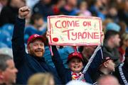 28 June 2025; Tyrone supporters, in the Cusack Stand, during the GAA Football All-Ireland Senior Championship quarter-final match between Dublin and Tyrone at Croke Park in Dublin. Photo by Ray McManus/Sportsfile