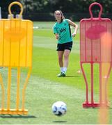28 June 2025; Anna Patten plays footgolf during a Republic of Ireland women training session at Mercy Health Training Center in Cincinnati, Ohio, USA. Photo by Stephen McCarthy/Sportsfile