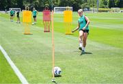 28 June 2025; Jessie Stapleton plays footgolf during a Republic of Ireland women training session at Mercy Health Training Center in Cincinnati, Ohio, USA. Photo by Stephen McCarthy/Sportsfile