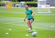 28 June 2025; Kyra Carusa plays footgolf during a Republic of Ireland women training session at Mercy Health Training Center in Cincinnati, Ohio, USA. Photo by Stephen McCarthy/Sportsfile