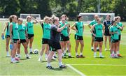 28 June 2025; Assistant coach Charlotte Healy speak to the players during a Republic of Ireland women training session at Mercy Health Training Center in Cincinnati, Ohio, USA. Photo by Stephen McCarthy/Sportsfile