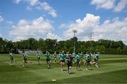 28 June 2025; Performance coach Holly Pickett and players during a Republic of Ireland women training session at Mercy Health Training Center in Cincinnati, Ohio, USA. Photo by Stephen McCarthy/Sportsfile