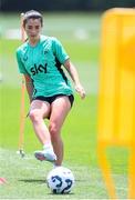 28 June 2025; Marissa Sheva plays footgolf during a Republic of Ireland women training session at Mercy Health Training Center in Cincinnati, Ohio, USA. Photo by Stephen McCarthy/Sportsfile