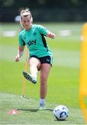 28 June 2025; Dee Bradley plays footgolf during a Republic of Ireland women training session at Mercy Health Training Center in Cincinnati, Ohio, USA. Photo by Stephen McCarthy/Sportsfile