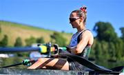 29 June 2025; Margaret Cremen of Ireland after the Women’s Double Sculls B Final during the 2025 World Rowing Cup at Rotsee in Lucerne, Switzerland. Photo by Benedict Tufnell/Sportsfile