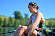 29 June 2025; Zoe Hyde of Ireland after the Women’s Double Sculls B Final during the 2025 World Rowing Cup at Rotsee in Lucerne, Switzerland. Photo by Benedict Tufnell/Sportsfile