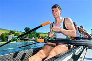 29 June 2025; Andrew Sheehan of Ireland after the Men’s Quadruple Sculls Final B during the 2025 World Rowing Cup at Rotsee in Lucerne, Switzerland. Photo by Benedict Tufnell/Sportsfile