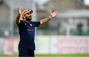 29 June 2025; Scorchers head coach Jay Shelat before the Evoke Super 20 Trophy match between Typhoons and Scorchers at Railway Union Cricket Club in Dublin. Photo by Seb Daly/Sportsfile