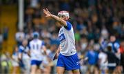 28 June 2025; Shane Power of Waterford signals to supporters to stay off the pitch before the final whistle is blown in the Electric Ireland GAA Hurling All-Ireland Minor Championship final match between Waterford and Clare at FBD Semple Stadium in Thurles, Tipperary. Photo by Brendan Moran/Sportsfile