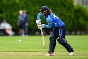 29 June 2025; Typhoons batter Leah Paul during the Evoke Super 20 Trophy match between Typhoons and Scorchers at Railway Union Cricket Club in Dublin. Photo by Seb Daly/Sportsfile