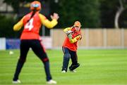 29 June 2025; Scorchers wicketkeeper Christina Coulter Reilly during the Evoke Super 20 Trophy match between Typhoons and Scorchers at Railway Union Cricket Club in Dublin. Photo by Seb Daly/Sportsfile