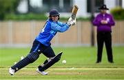 29 June 2025; Typhoons batter Laura Delany during the Evoke Super 20 Trophy match between Typhoons and Scorchers at Railway Union Cricket Club in Dublin. Photo by Seb Daly/Sportsfile