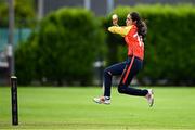 29 June 2025; Scorchers bowler Sibha Bhoja during the Evoke Super 20 Trophy match between Typhoons and Scorchers at Railway Union Cricket Club in Dublin. Photo by Seb Daly/Sportsfile