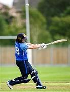 29 June 2025; Typhoons batter Jane Maguire during the Evoke Super 20 Trophy match between Typhoons and Scorchers at Railway Union Cricket Club in Dublin. Photo by Seb Daly/Sportsfile