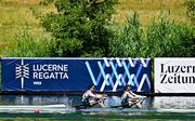 29 June 2025; Daire Lynch, left, and Paul O'Donovan of Ireland compete in the Men's Double Scull Final A during the 2025 World Rowing Cup at Rotsee in Lucerne, Switzerland. Photo by Benedict Tufnell/Sportsfile