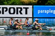 29 June 2025; Fintan McCarthy, left, and Konan Pazzala of Ireland compete in the Men's Double Scull Final A during the 2025 World Rowing Cup at Rotsee in Lucerne, Switzerland. Photo by Benedict Tufnell/Sportsfile