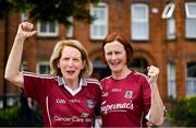 29 June 2025; Galway supporters Dolores Higgins, left, and Bríd Donnellan before the GAA Football All-Ireland Senior Championship quarter-final match between Meath and Galway at Croke Park in Dublin. Photo by Shauna Clinton/Sportsfile