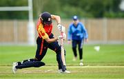 29 June 2025; Scorchers batter Gaby Lewis during the Evoke Super 20 Trophy match between Typhoons and Scorchers at Railway Union Cricket Club in Dublin. Photo by Seb Daly/Sportsfile