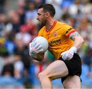 28 June 2025; Tyrone goalkeeper Niall Morgan during the GAA Football All-Ireland Senior Championship quarter-final match between Dublin and Tyrone at Croke Park in Dublin. Photo by Ray McManus/Sportsfile