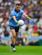 28 June 2025; Cormac Costello of Dublin kicks a free during the GAA Football All-Ireland Senior Championship quarter-final match between Dublin and Tyrone at Croke Park in Dublin. Photo by Ray McManus/Sportsfile