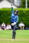 29 June 2025; Typhoons wicketkeeper Joanna Loughran during the Evoke Super 20 Trophy match between Typhoons and Scorchers at Railway Union Cricket Club in Dublin. Photo by Seb Daly/Sportsfile