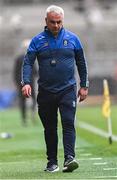 28 June 2025; Monaghan manager Gabriel Bannigan during the GAA Football All-Ireland Senior Championship quarter-final match between Monaghan and Donegal at Croke Park in Dublin. Photo by Piaras Ó Mídheach/Sportsfile