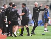 28 June 2025; Donegal manager Jim McGuinness during the GAA Football All-Ireland Senior Championship quarter-final match between Monaghan and Donegal at Croke Park in Dublin. Photo by Piaras Ó Mídheach/Sportsfile