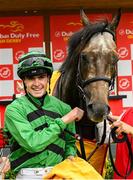 29 June 2025; Luke McAteer after winning the Dubai Duty Free Derby Festival Handicap with Slieve Binnian during day three of the Dubai Duty Free Irish Derby Festival at The Curragh Racecourse in Kildare. Photo by Matt Browne/Sportsfile