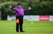 29 June 2025; Umpire Willie Clarke during the Evoke Super 20 Trophy match between Typhoons and Scorchers at Railway Union Cricket Club in Dublin. Photo by Seb Daly/Sportsfile