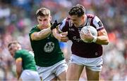 29 June 2025; Shane Walsh of Galway in action against Seán Rafferty of Meath during the GAA Football All-Ireland Senior Championship quarter-final match between Meath and Galway at Croke Park in Dublin. Photo by Shauna Clinton/Sportsfile