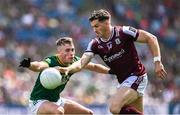 29 June 2025; Shane Walsh of Galway in action against Ruairí Kinsella of Meath during the GAA Football All-Ireland Senior Championship quarter-final match between Meath and Galway at Croke Park in Dublin. Photo by Shauna Clinton/Sportsfile