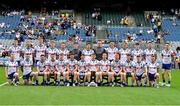 28 June 2025; The Monaghan squad before the GAA Football All-Ireland Senior Championship quarter-final match between Monaghan and Donegal at Croke Park in Dublin. Photo by Ray McManus/Sportsfile