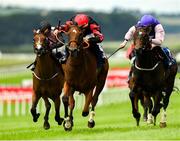 29 June 2025; Vespertilio, with Dylan Browme McMonagle up, on their way to winning the Jebel Ali Racecourse & Stables Dash Stakes during day three of the Dubai Duty Free Irish Derby Festival at The Curragh Racecourse in Kildare. Photo by Matt Browne/Sportsfile
