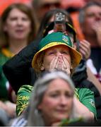 29 June 2025; A Meath supporter during the GAA Football All-Ireland Senior Championship quarter-final match between Meath and Galway at Croke Park in Dublin. Photo by Piaras Ó Mídheach/Sportsfile