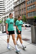 29 June 2025; Republic of Ireland's Anna Patten, left, and Sophie Whitehouse during the team's match-day team walk in Cincinnati, ahead of their international friendly match against United States at TQL Stadium in Cincinnati, USA. Photo by Stephen McCarthy/Sportsfile