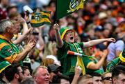 29 June 2025; Meath supporters, in the Cusack Stand, celebrate a score during the GAA Football All-Ireland Senior Championship quarter-final match between Meath and Galway at Croke Park in Dublin. Photo by Ray McManus/Sportsfile